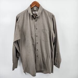 Etienne Aigner Men's Medium 15 32/33 Long Sleeve Button Dress Shirt Subtle Plaid